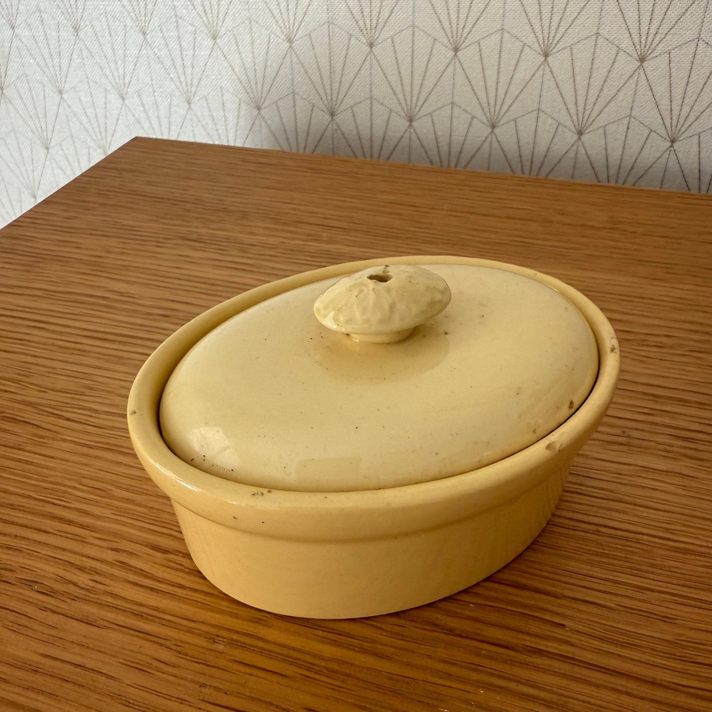 French Ceramic Terrines SIMPLEX Foie Gras Brown Yellow Vintage Set 1209253 Unmarked