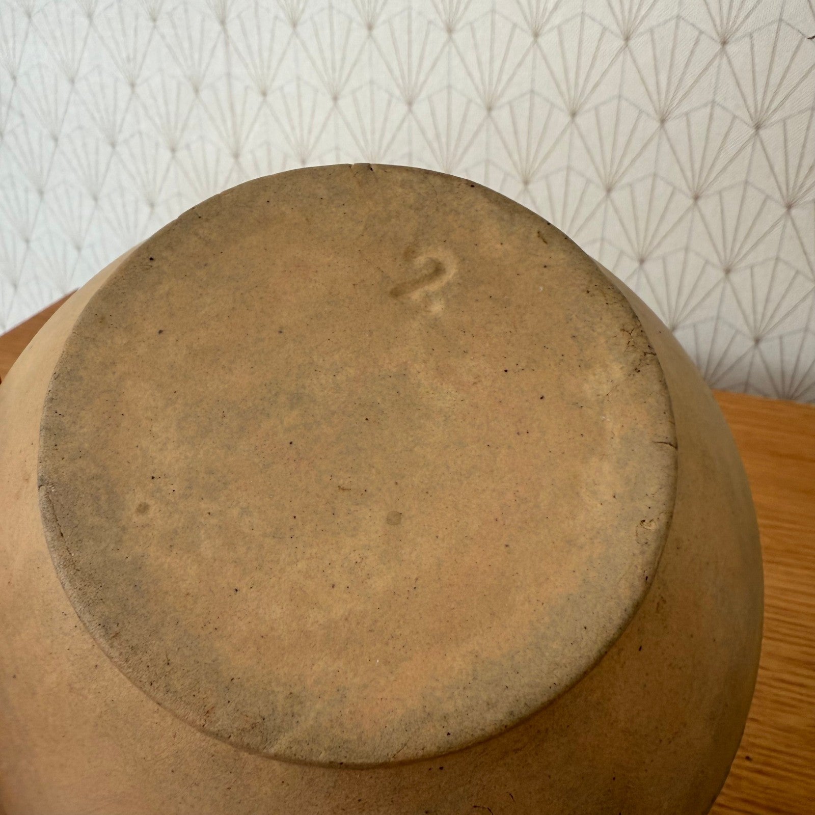Vintage French Stoneware Mixing Bowl Sage Green Glaze 6.75" 02112512 Unbranded