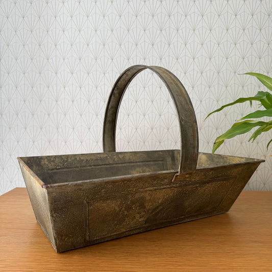 French Metal Basket Vintage Market Trug Handle Harvest Gathering 08072512 Fleamarketfrance