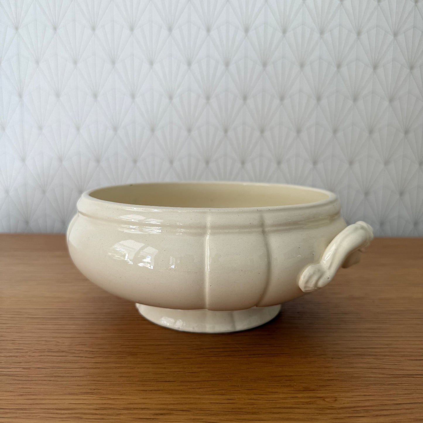 French Vintage Ceramic Tureen Sarreguemines Digoin Cream Bowl 1310256 Sarreguemines Digoin