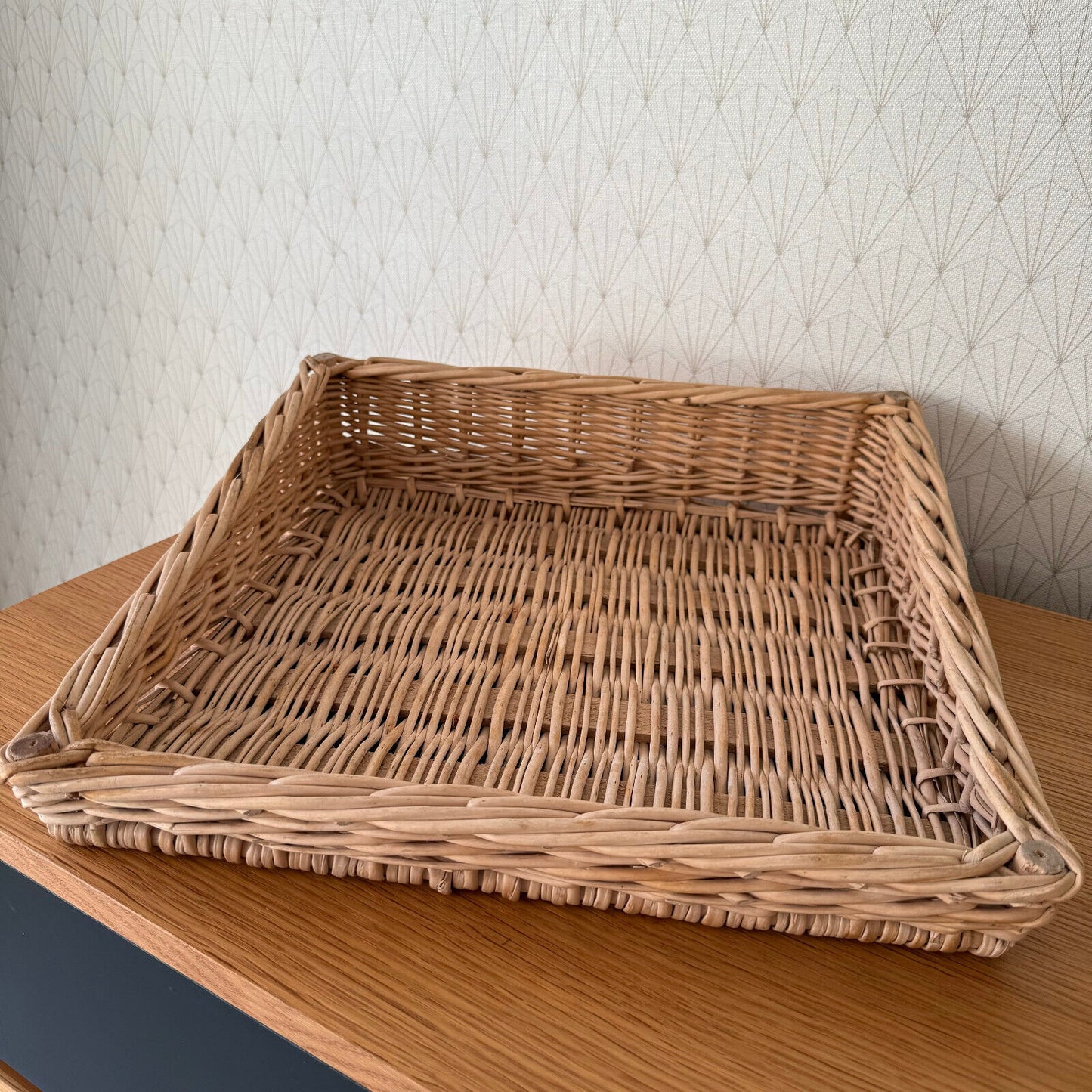 Vintage French Wicker Basket Vintage rattan bakery display bread 0211245 - Fleamarketfrance