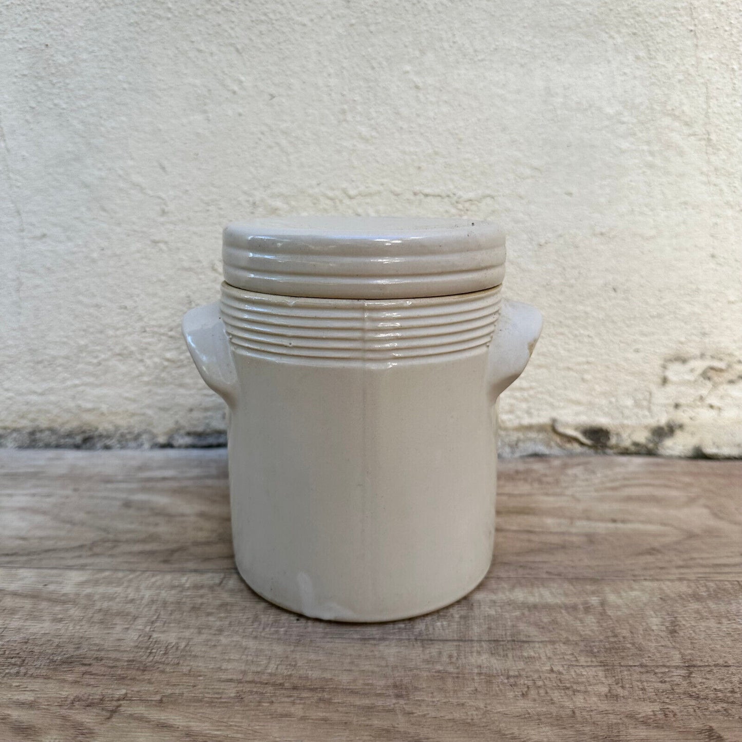 Handmade Glazed Grey Vintage French Confit Grease Pot Stoneware 1108234 - Fleamarketfrance