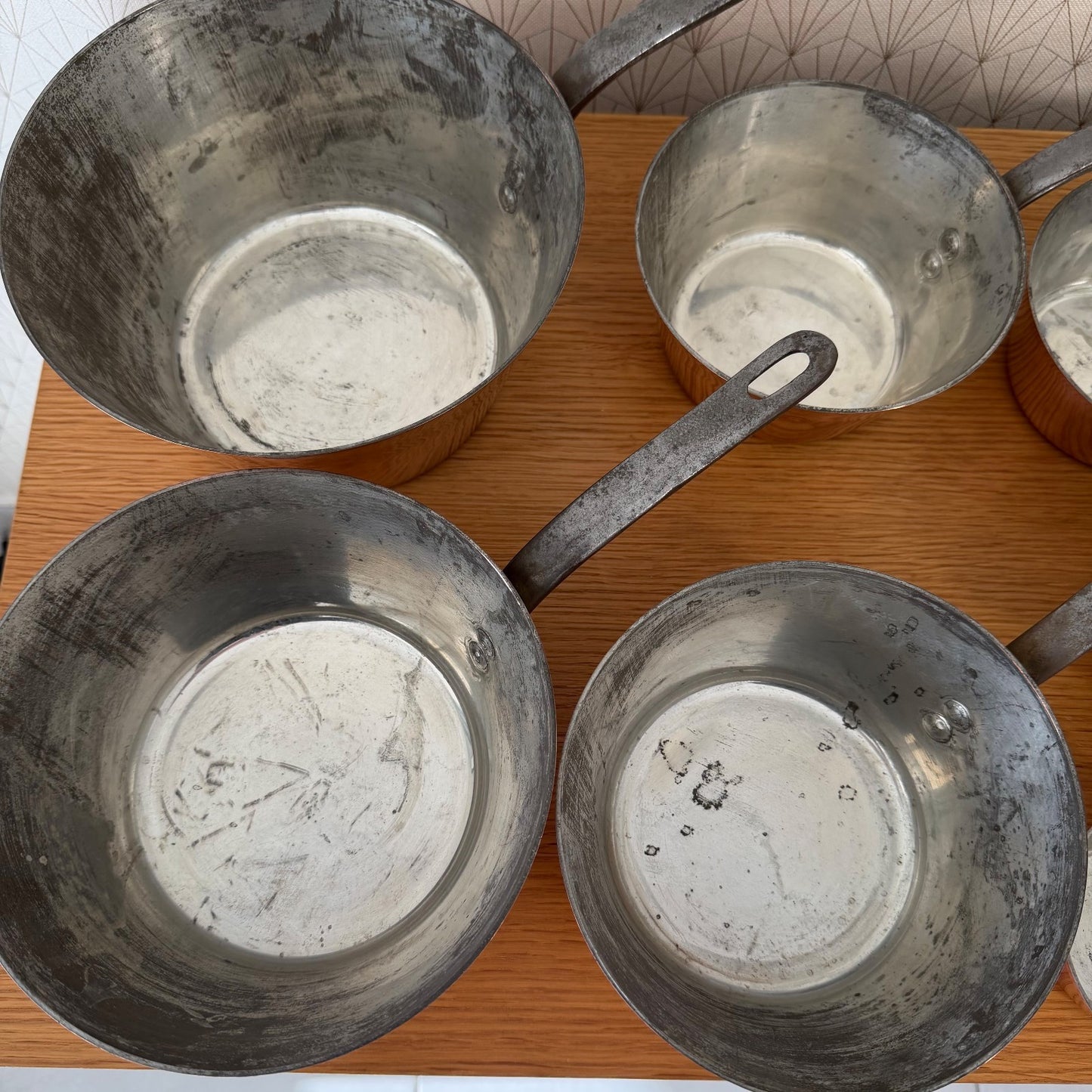 French Copper Pans Set Villedieu Serie Speciale Windsor 7 Piece 0505261 Unbranded