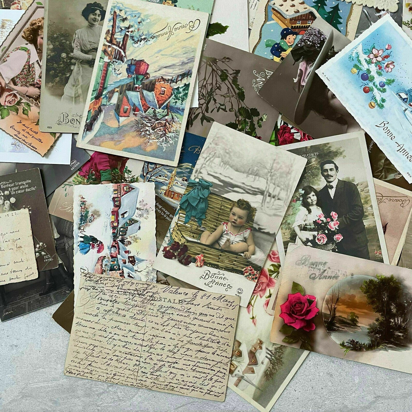 French Vintage Postcards Antique Greeting Cards Lot 1900-1950 1510212 Fleamarketfrance