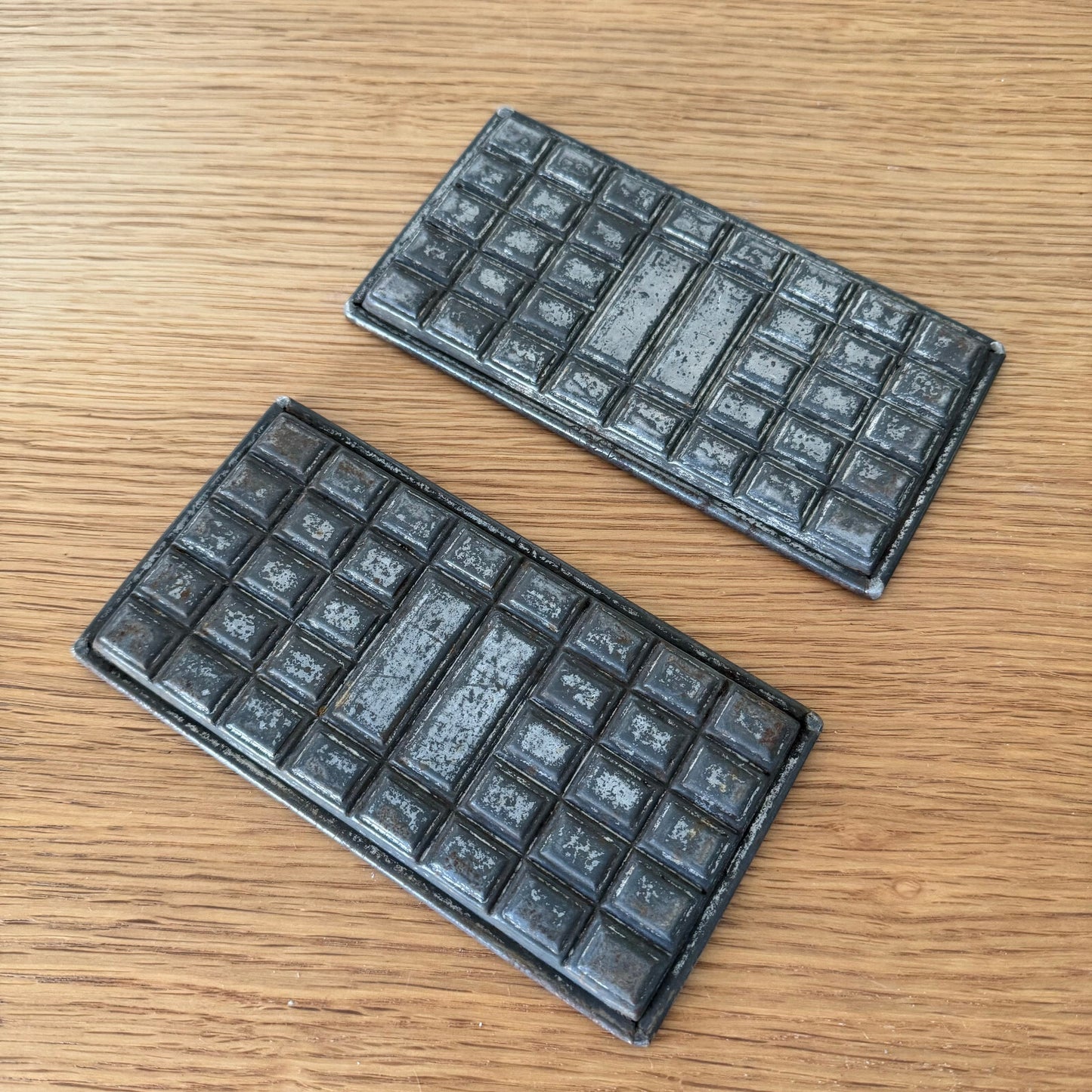 French Chocolate Molds Vintage Metal Bar Tablet Moulds Set of 2 1404248 Unbranded