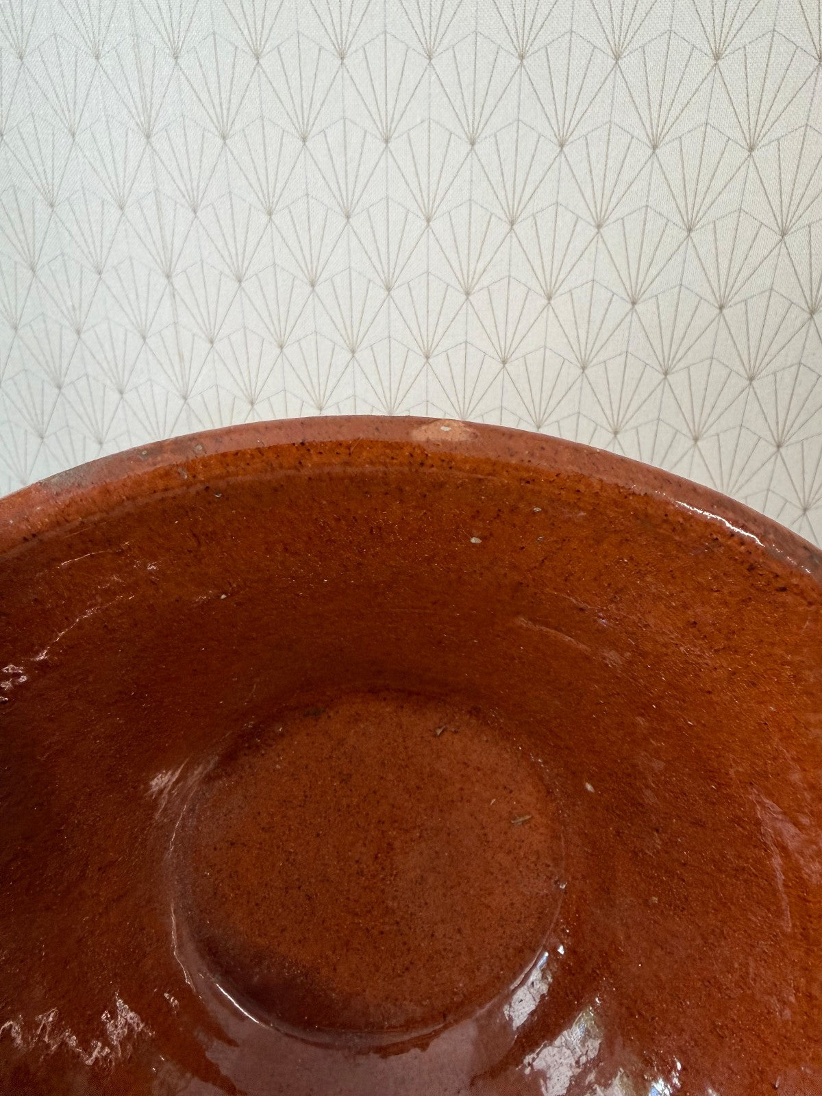 Vintage French Terracotta Glazed Mixing Bowl Rustic Pottery Tian 14072613 Fleamarketfrance