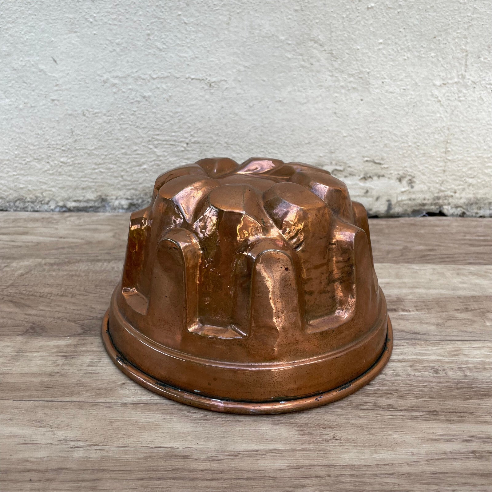 French Copper Bundt Cake Mold Vintage Jelly Pan 20cm 8" Fluted 16092410 Fleamarketfrance