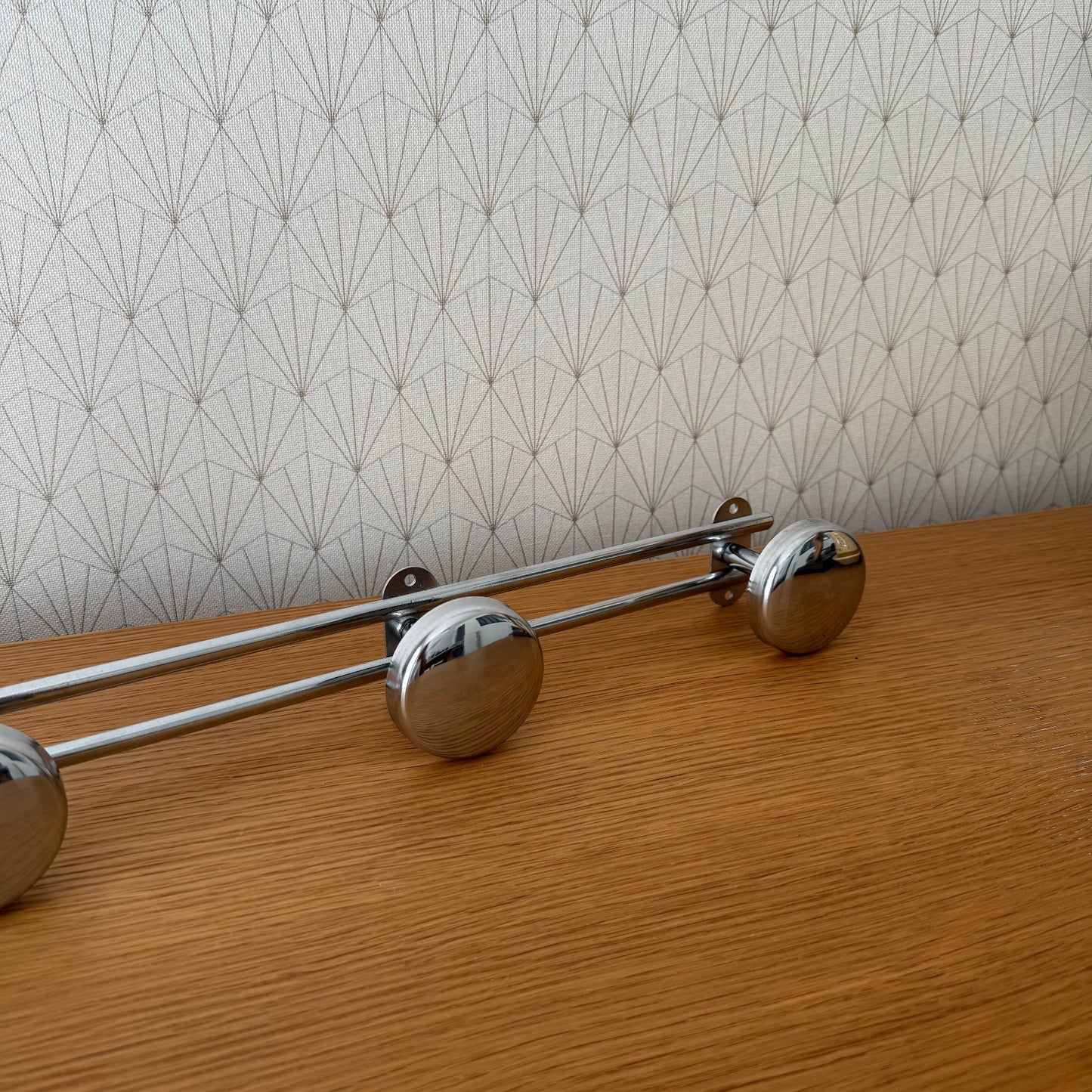 Vintage French Metal 4 Hook Coat Rack/Wall-Mounted Entryway Storage 1310251