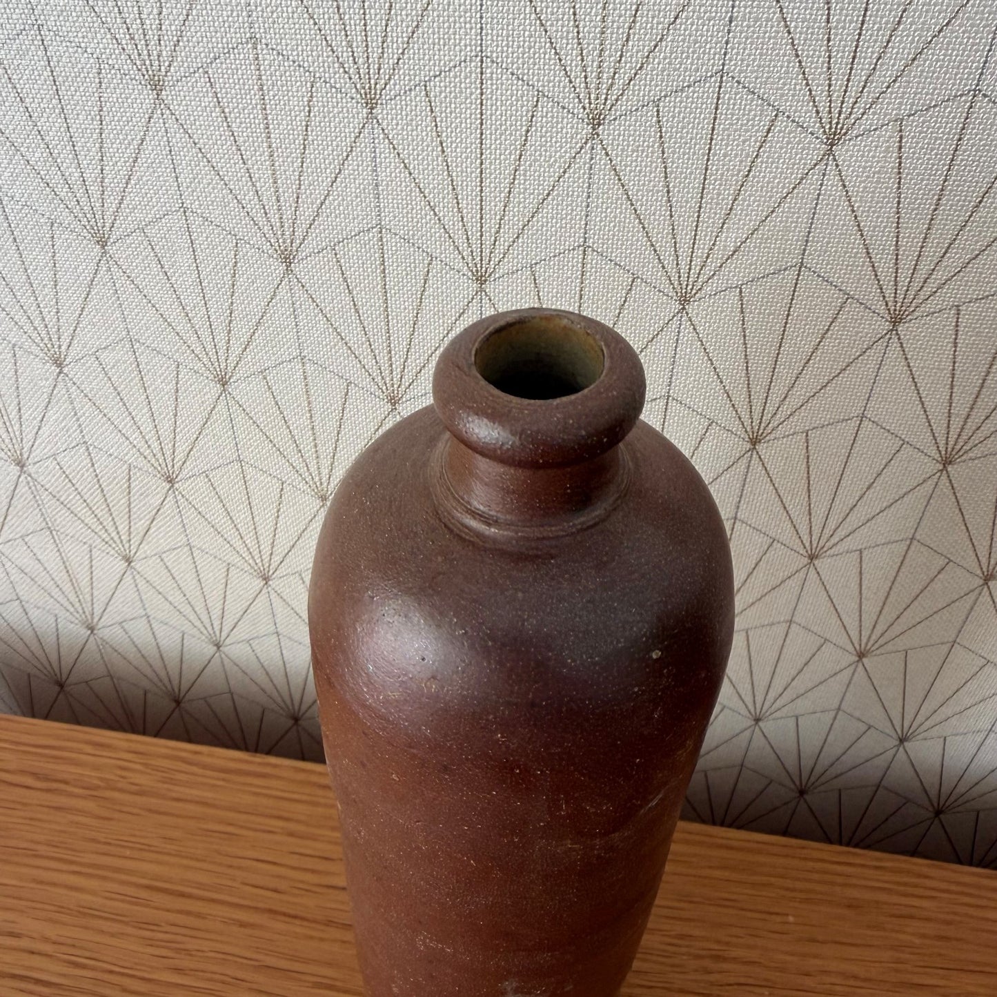 French Stoneware Bottle Antique Water Jug Unglazed Brown 9.4" 2706266 Unmarked