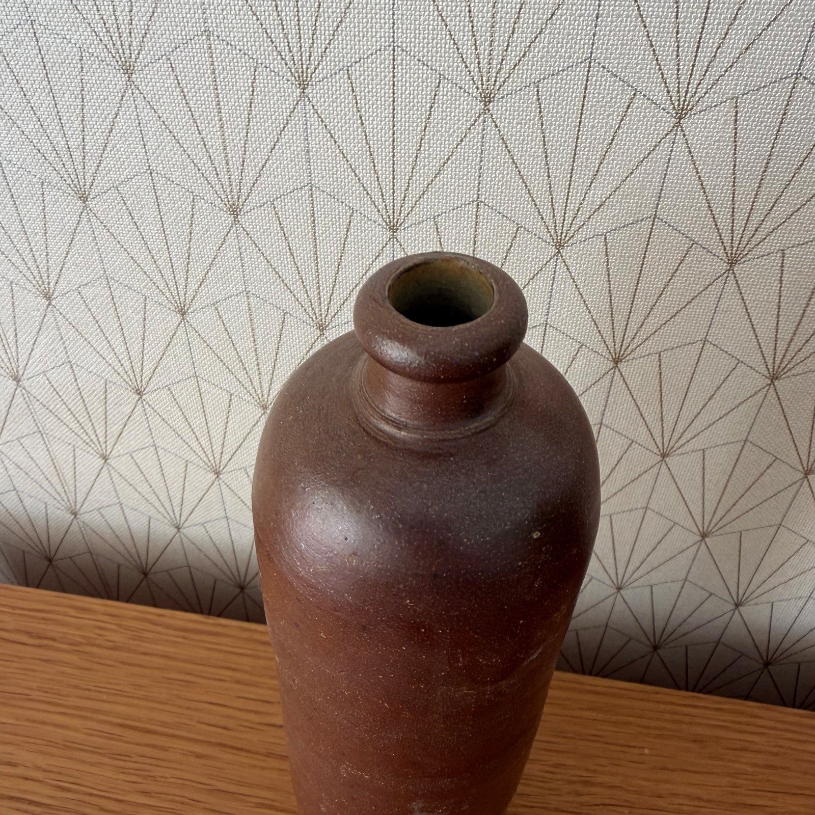 French Stoneware Bottle Antique Water Jug Unglazed Brown 9.4" 2706266 Unmarked