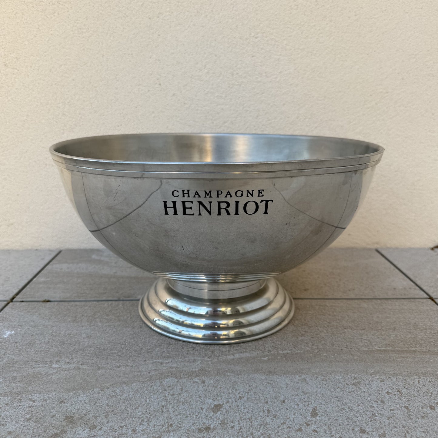 French Champagne Ice Bucket Cooler Basin HENRIOT TIN DOUBLE MAGNUM 2204255