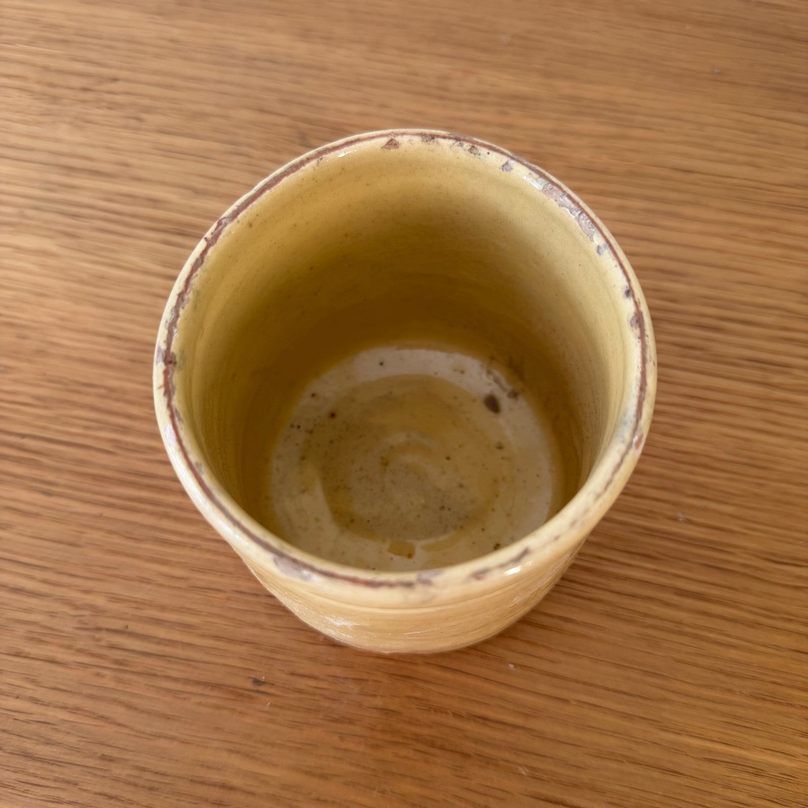 French Jam Pot Yellow Glazed Terracotta Crock Antique 1006261 Unmarked