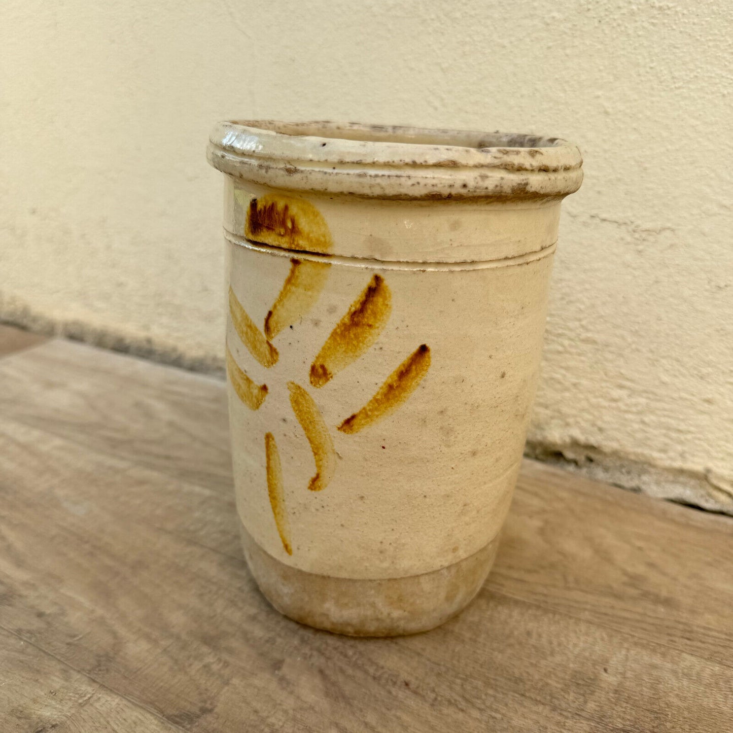 Antique French Italian 19th Century Sardine Jar Pot 7 1/2" High 1607241 - Fleamarketfrance