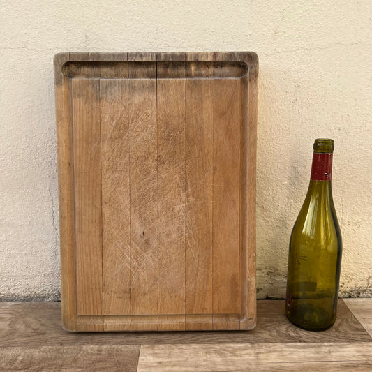 ANTIQUE VINTAGE FRENCH BREAD OR CHOPPING CUTTING BOARD WOOD THICK 0502222 Unbranded