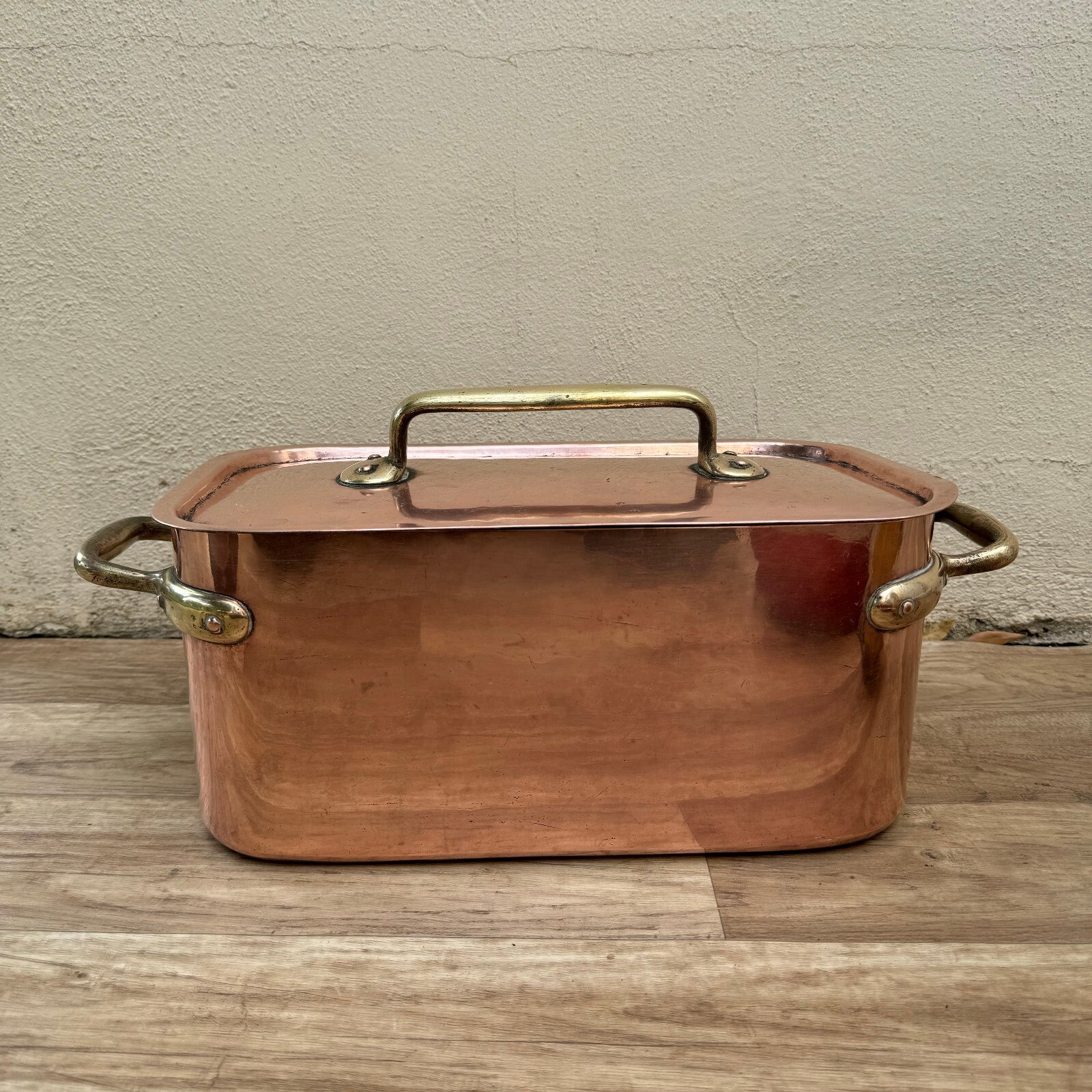 French Copper Daubiere Stock Pot Dovetailed Antique Cookware 15" 3008246 Fleamarketfrance