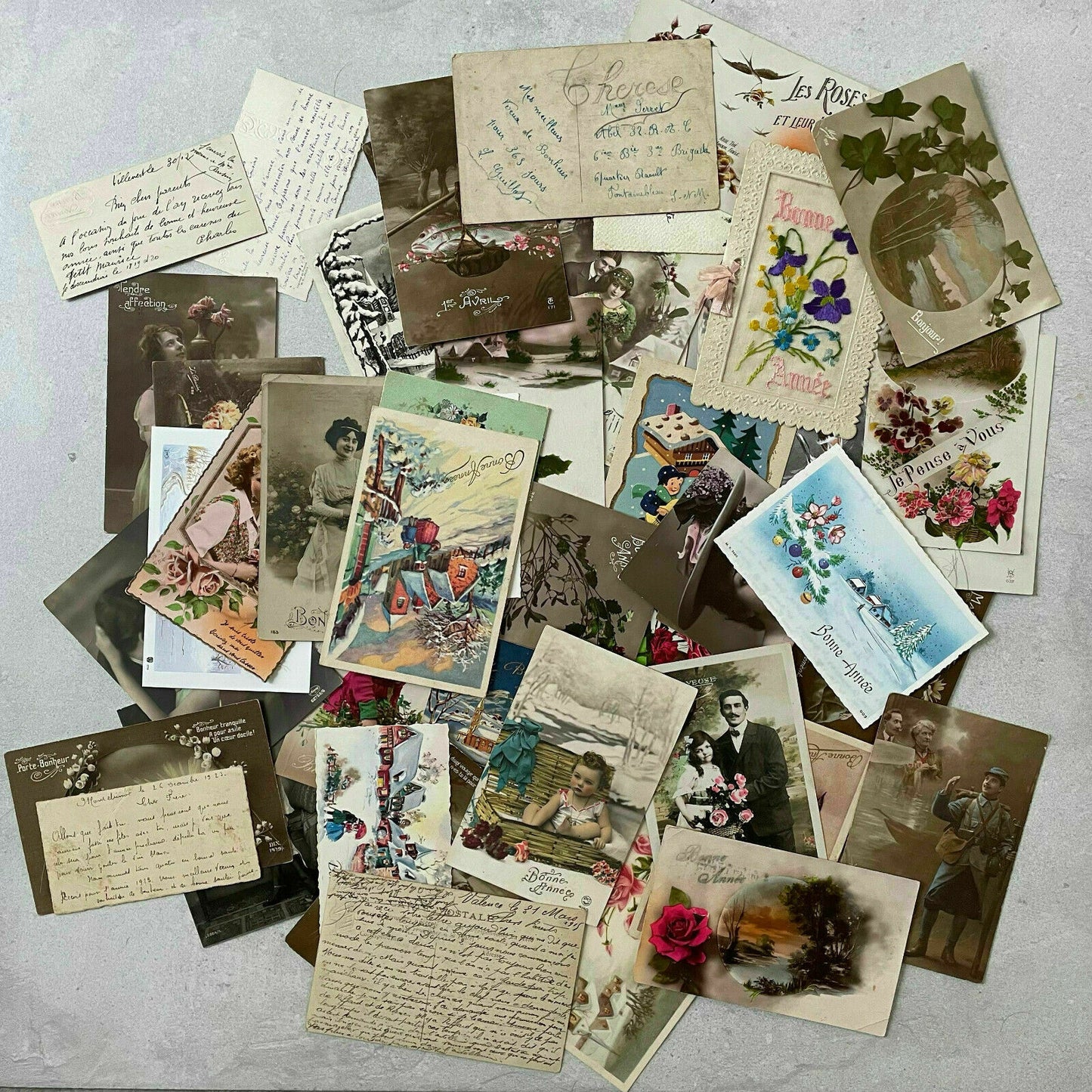 French Vintage Postcards Antique Greeting Cards Lot 1900-1950 1510212 Fleamarketfrance