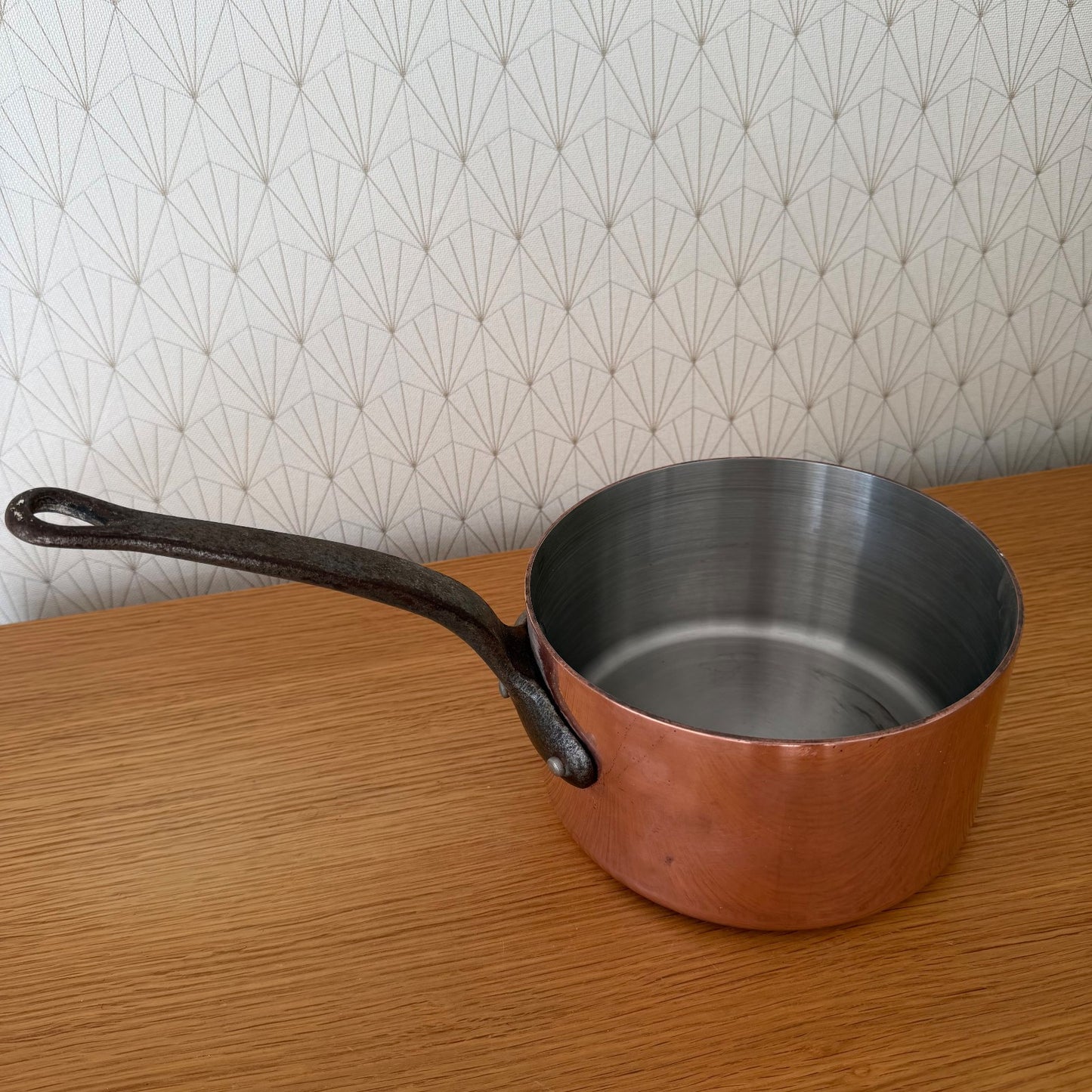French Copper Saucepan 20cm Cast Iron Handle Vintage Cookware 1302262 Unbranded