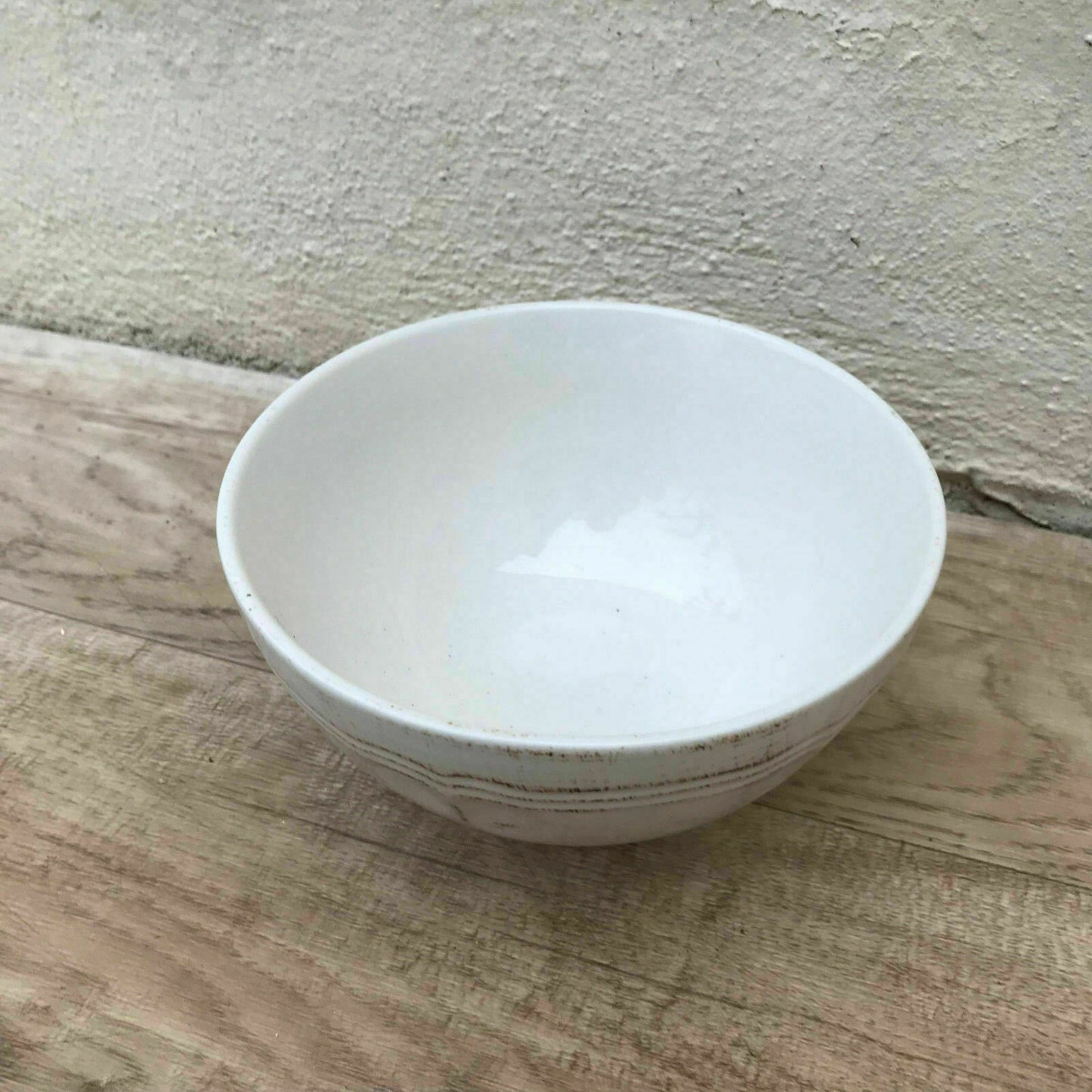 French Ceramic Bowls White Brown Bands Vintage Style Breakfast 17021825 J.G. Durand, Cristal d'Arques