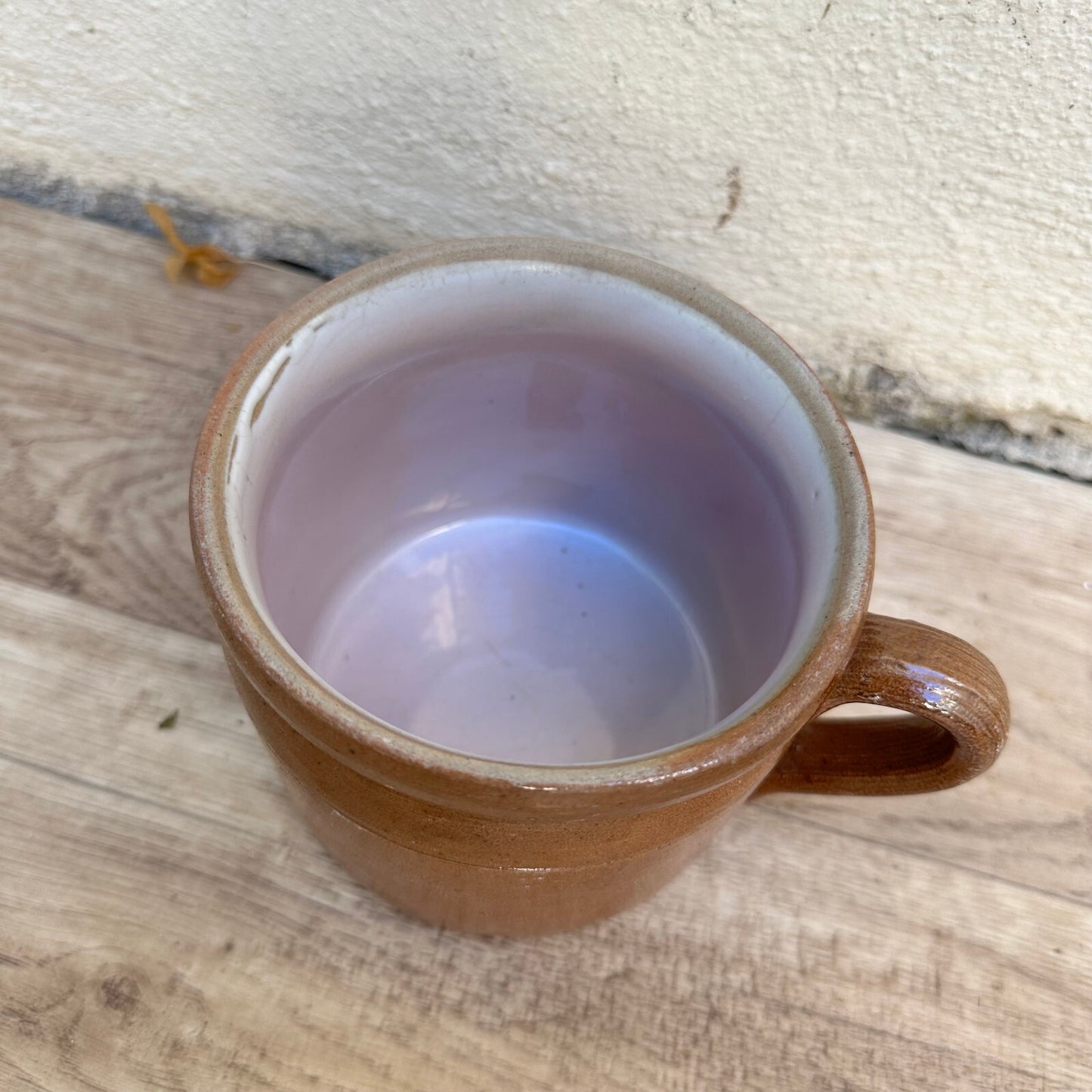 French Confit Pot Vintage Stoneware Brown Purple Glazed Mug 01112320 Made in France