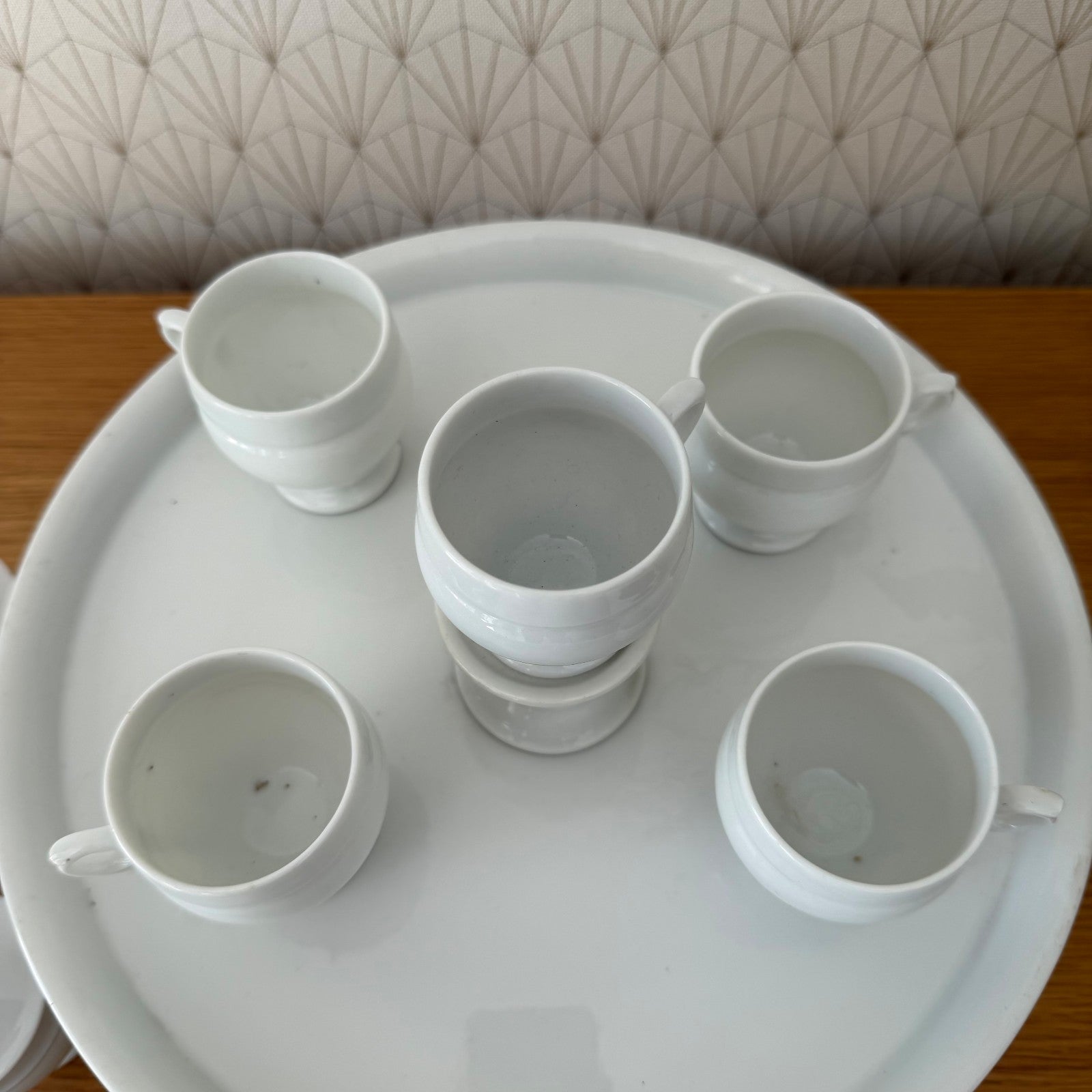 French Porcelain Tea Set Cream Pots Pedestal Stand Vintage 2203263 Unmarked