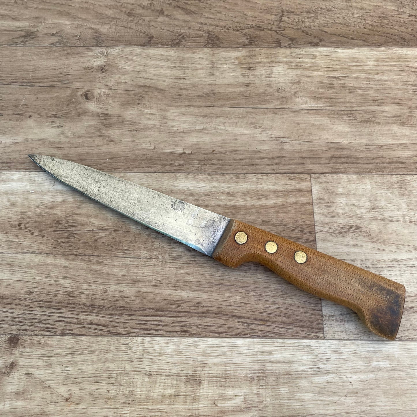 French Butcher Knife Vintage Carbon Steel Kitchen Blade 12 1/4" 3008257 Unbranded
