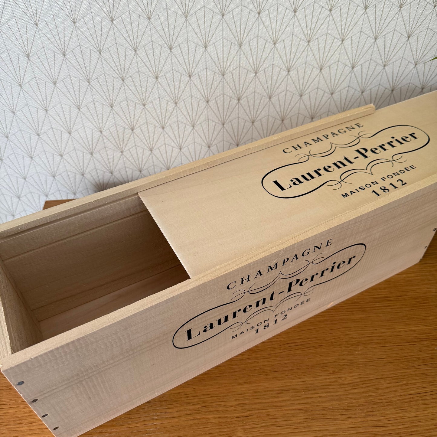 Vintage French Laurent-Perrier Champagne Crate Wooden Box 26" 2502252 Laurent-Perrier