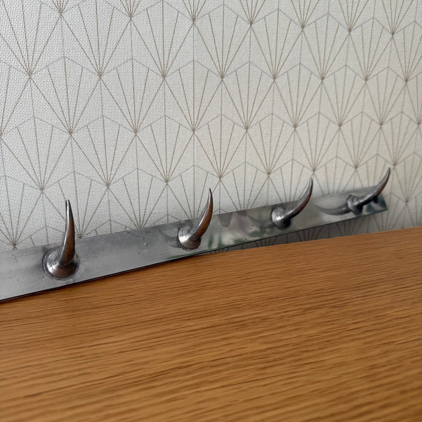 Vintage Stainless Steel Butcher Meat Hooks Bar Rail 26082511