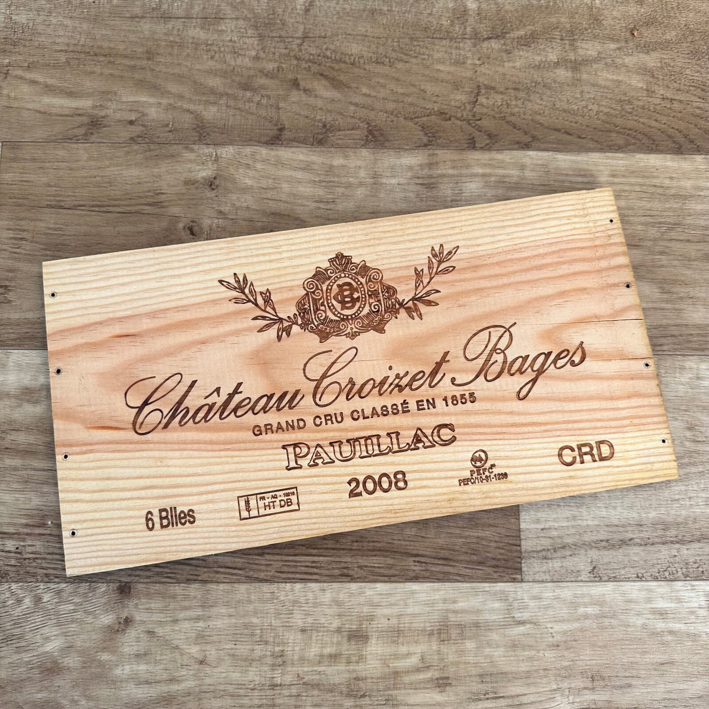French Wine Crate Panel Chateau Croizet-Bages Pauillac 2008 Wall Art 10022433 Château Croizet-Bages