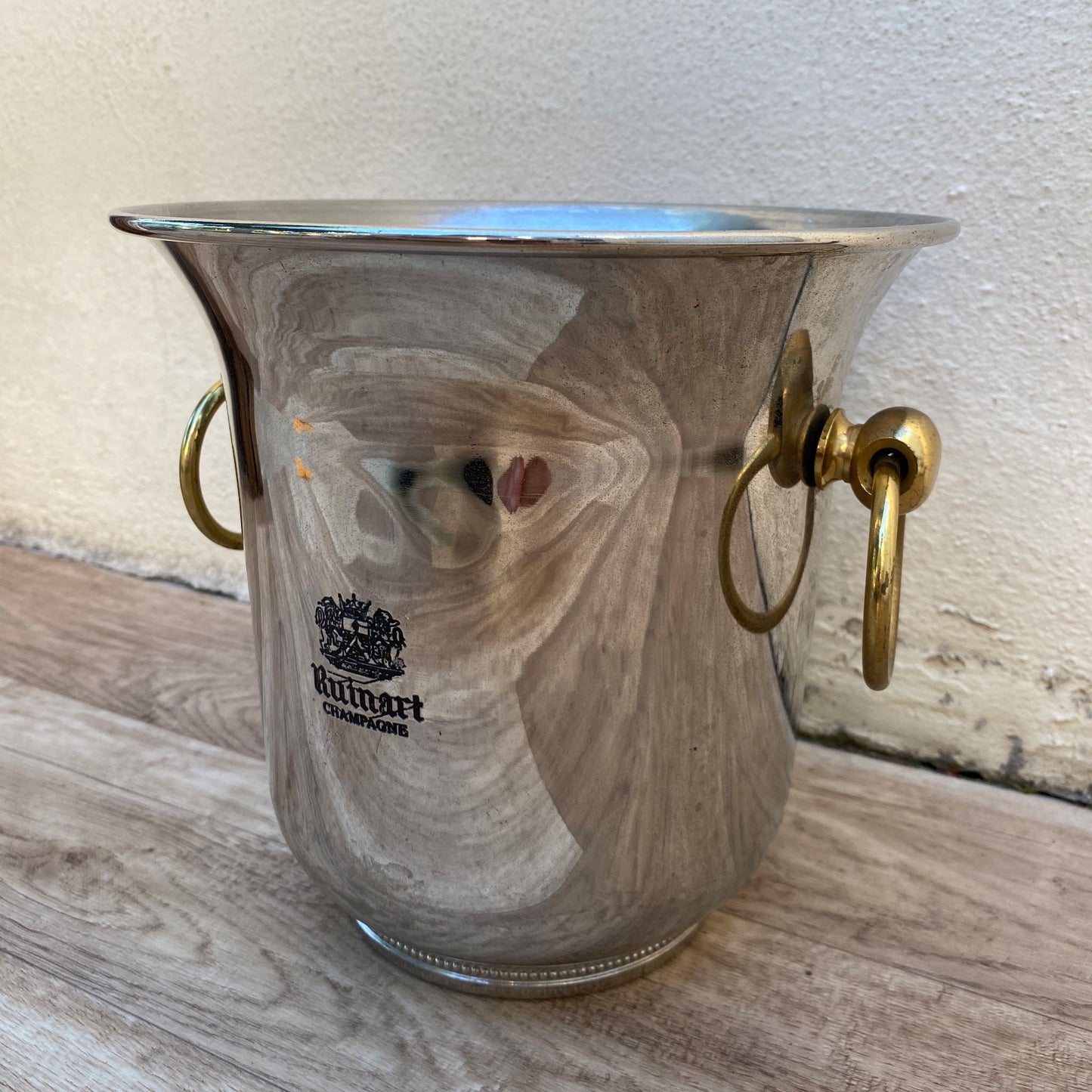 French Silver Plated Ruinart Champagne Ice Bucket Ring Handles 0407269 Unbranded