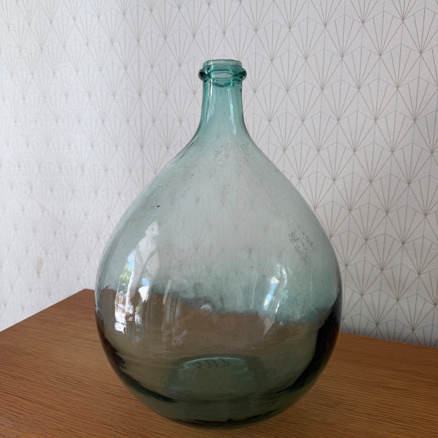 Antique French Dame Jeanne Clear Blue Glass Demijohn Wine Bottle 1107265 Fleamarketfrance