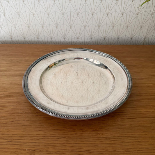 Christofle Gallia Silverplate Pearl French Round Serving Tray 26072611 ercuis