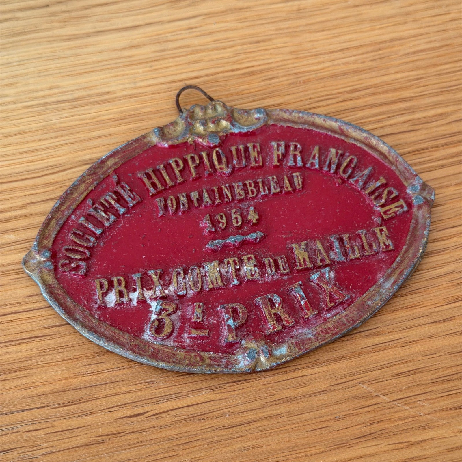 French Vintage Agricultural Trophy Plaque Fontainebleau 1954 Award 1301266 Fleamarketfrance : French vintage and antique decor