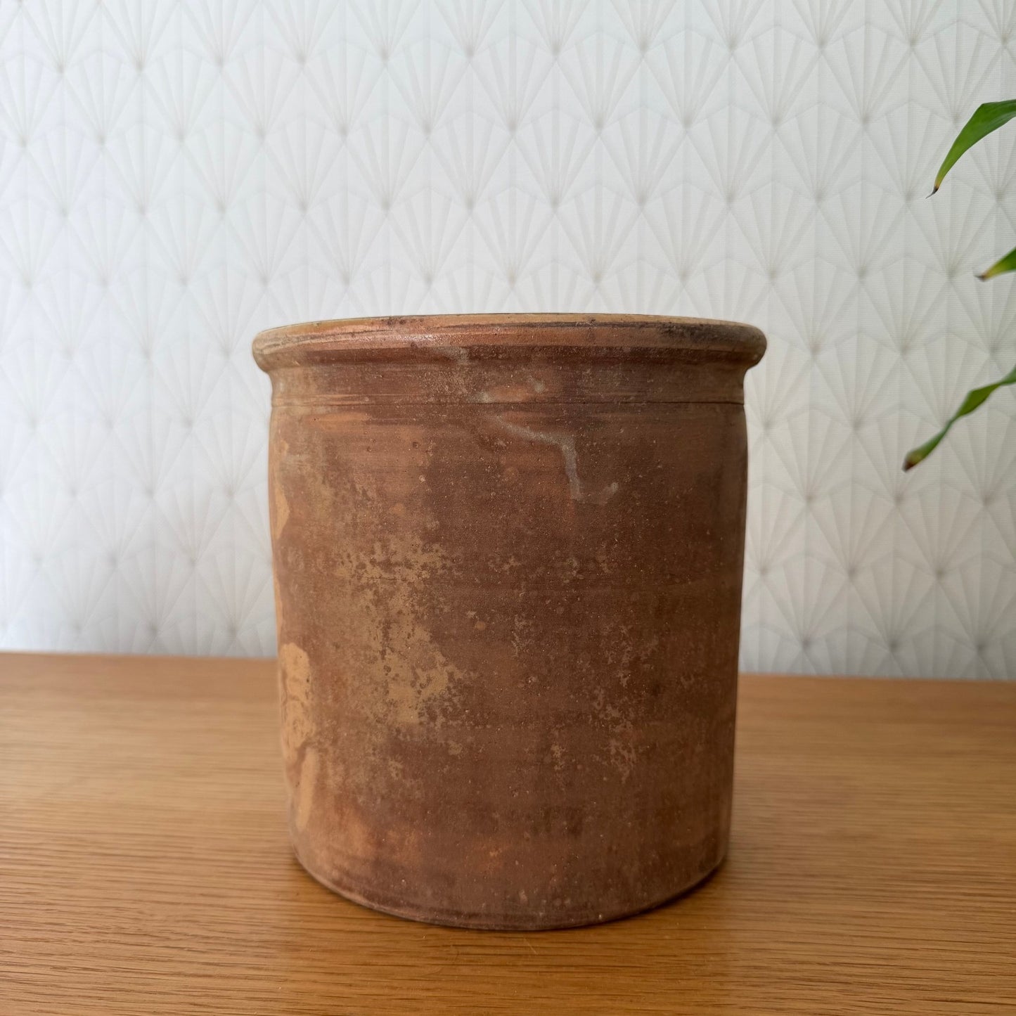 Antique French Confit Pot Terra Cotta Ceramic Kitchen Pottery 6 3/4" 2510258 Unmarked