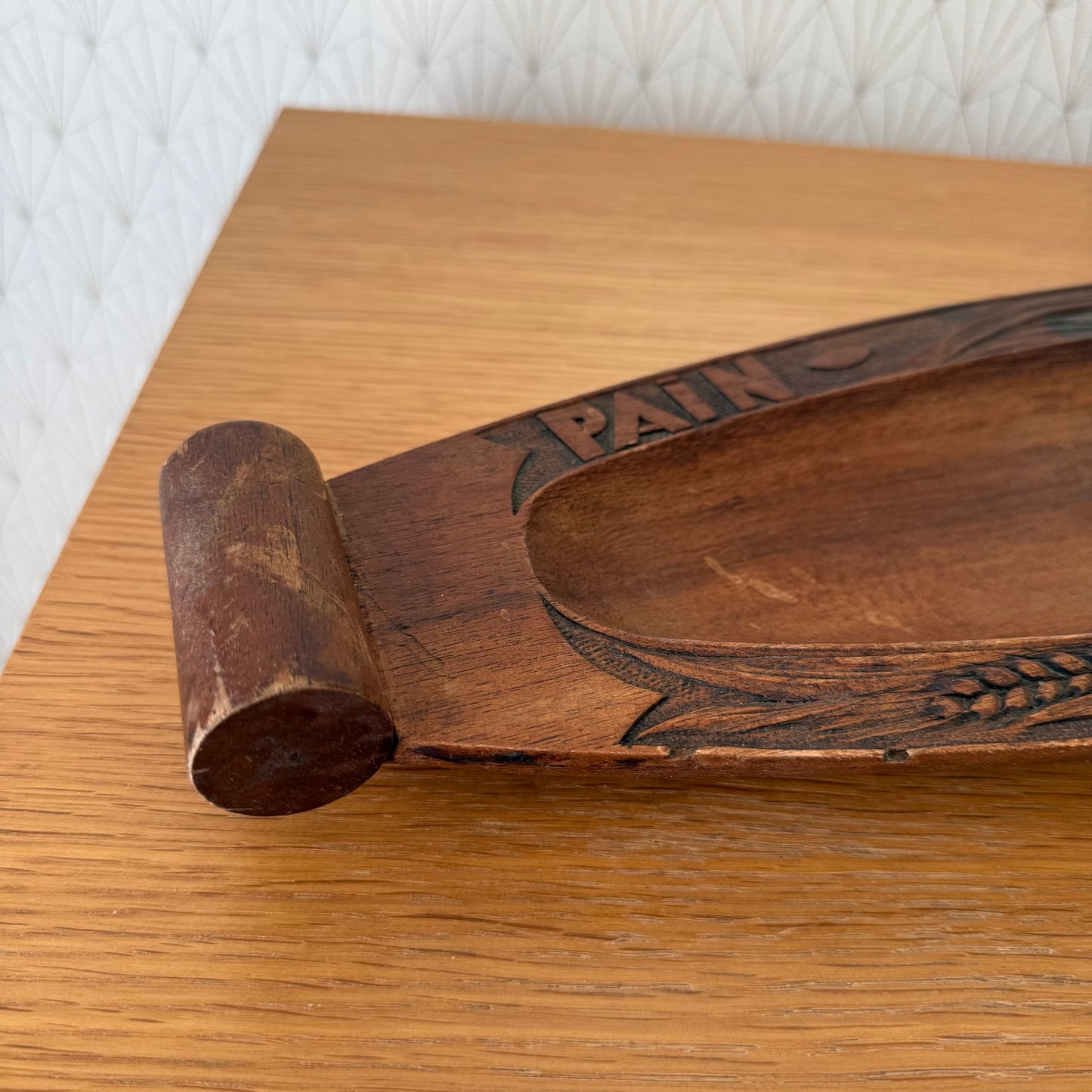 French Bread Basket Vintage 1950s Wooden Baguette Tray Handles 3107261 Fleamarketfrance