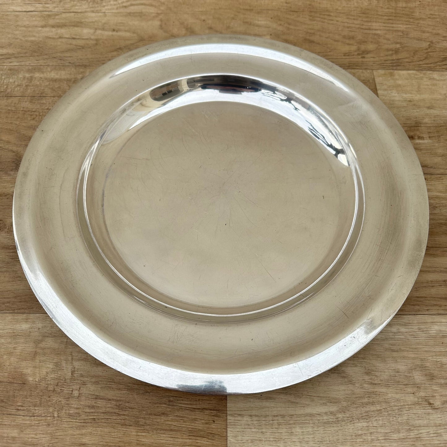 Christofle Silverplate Tray Round French Vintage Serving Platter 1612237 BIG CHRISTOFLE