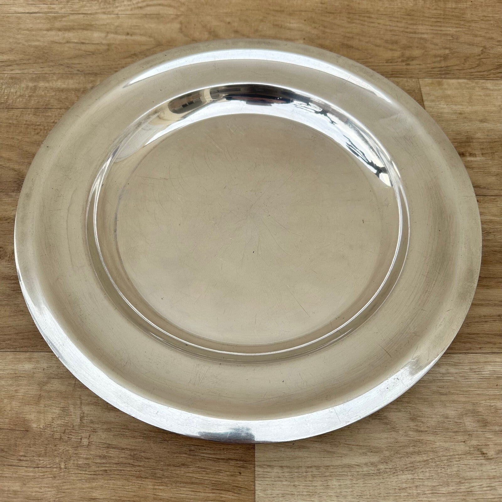 Christofle Silverplate Tray Round French Vintage Serving Platter 1612237 BIG CHRISTOFLE