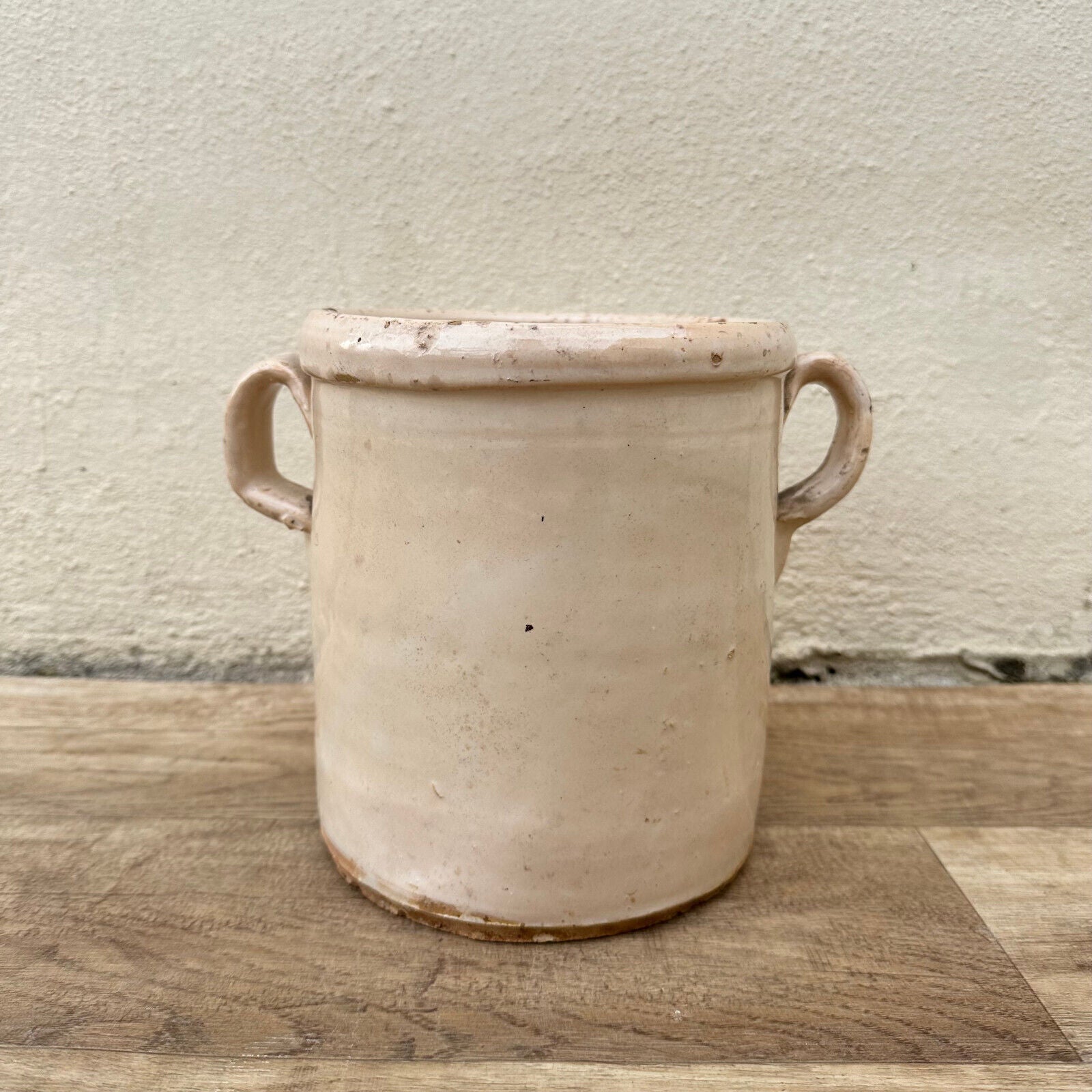 Antique French Italian 19th Century Sardine Jar Pot 7" High 1612234 - Fleamarketfrance