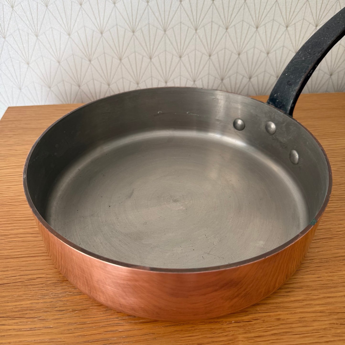 HEAVY 3mm 4.6kg FRENCH Sauteuse pan culinair French COPPER VILLEDIEU 0809256