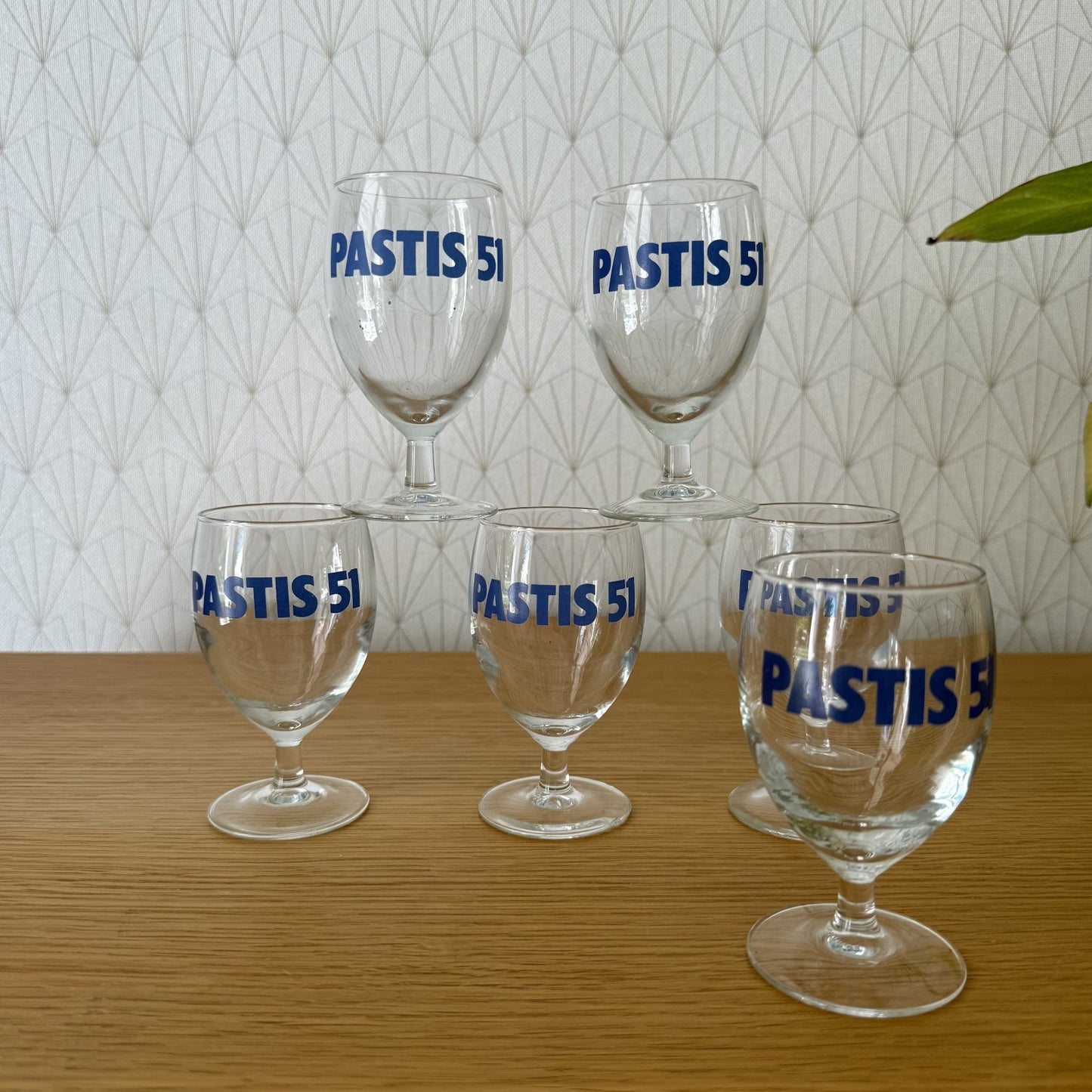 French Pastis 51 Vintage Aperitif Glasses Set of 6 Bistro Barware 0309255 Pastis 51