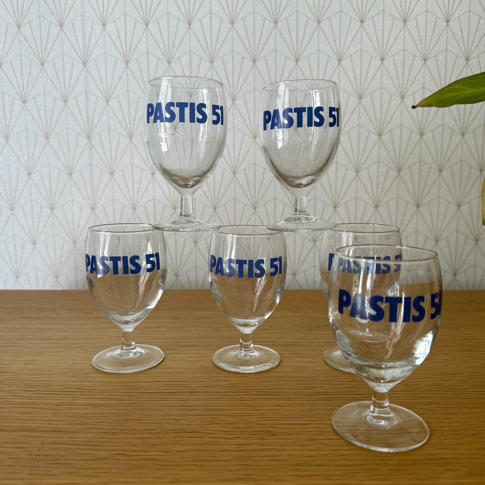 French Pastis 51 Vintage Aperitif Glasses Set of 6 Bistro Barware 0309255 Pastis 51