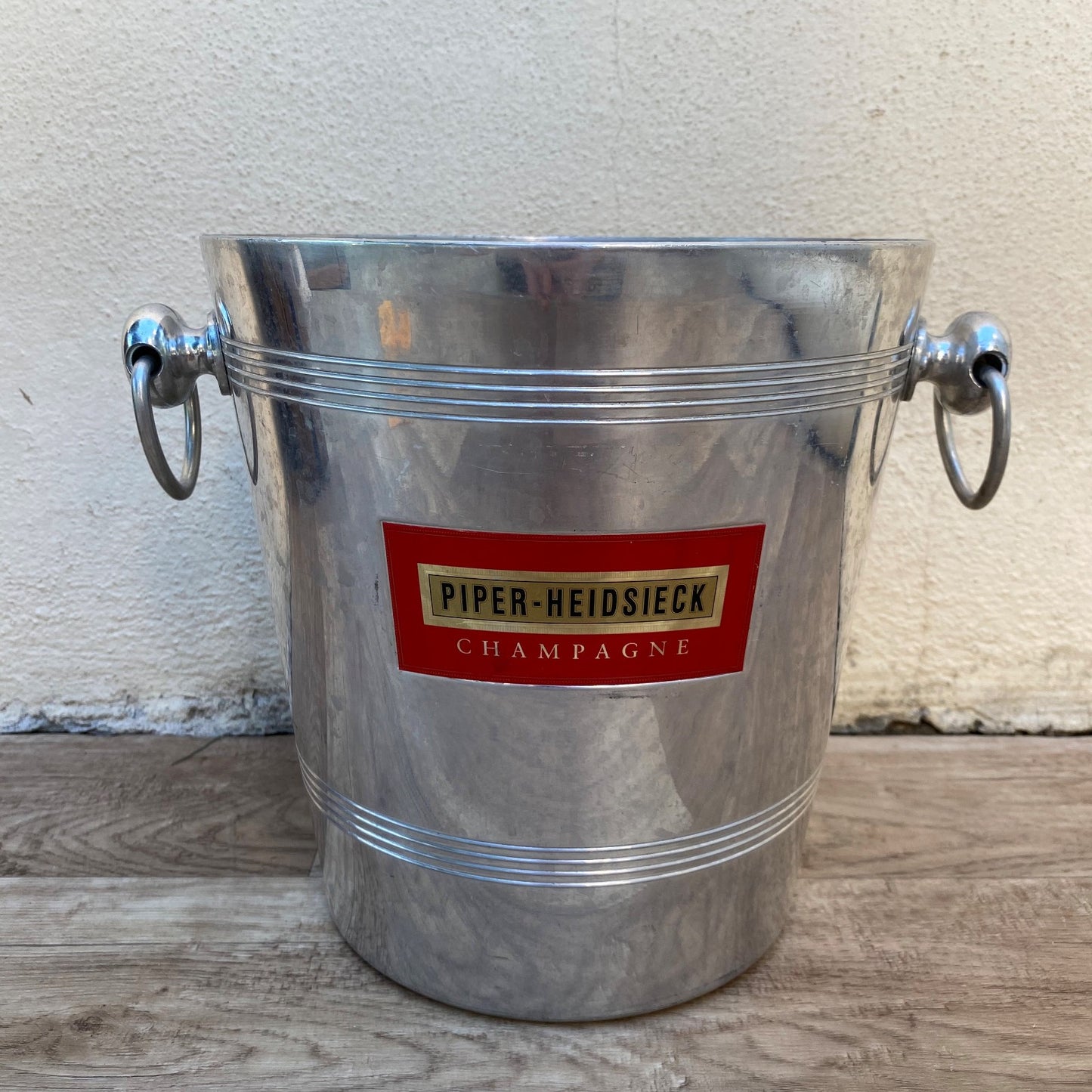 French Vintage Piper-Heidsieck Champagne Ice Bucket Silver Metal Cooler 04072613 Rothschild