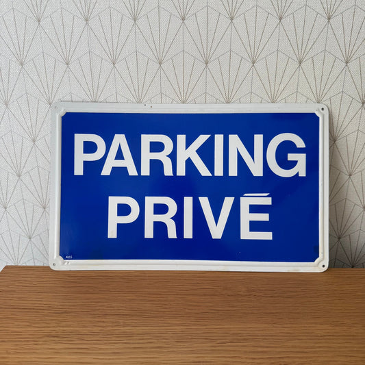 French Parking Sign Blue Enamel PARKING PRIVE Street Plaque 0608256 Fleamarketfrance
