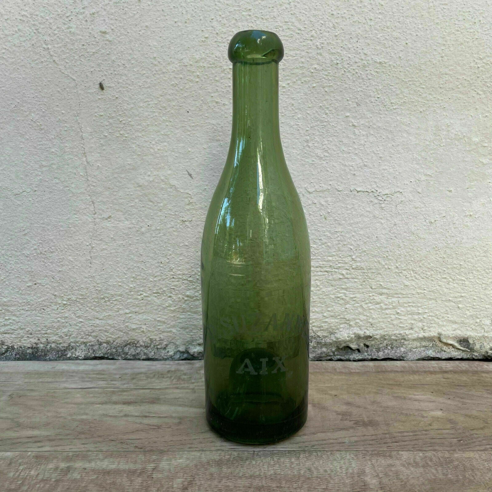 Old French Green Glass wine water pastis bottle circa 1920 14092110 - Fleamarketfrance