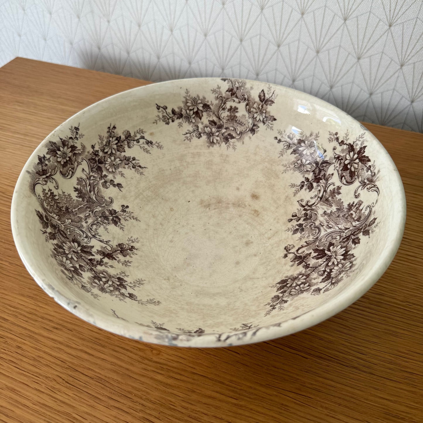 French fruits bowl compotier piedouche Pompadour Boulenger pedestal 0406259 Fleamarketfrance