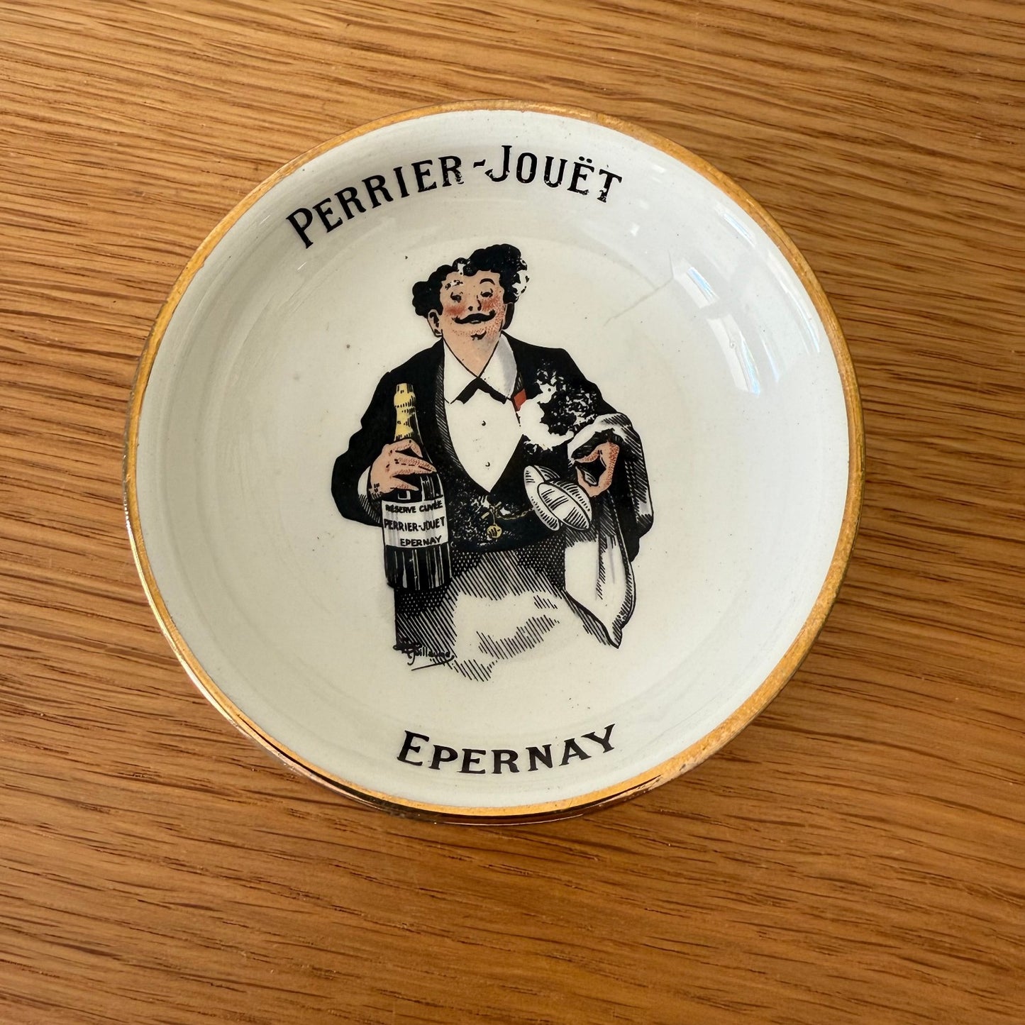 Vintage Perrier Jouet French Champagne Ashtray Older Signer Coins 2507256