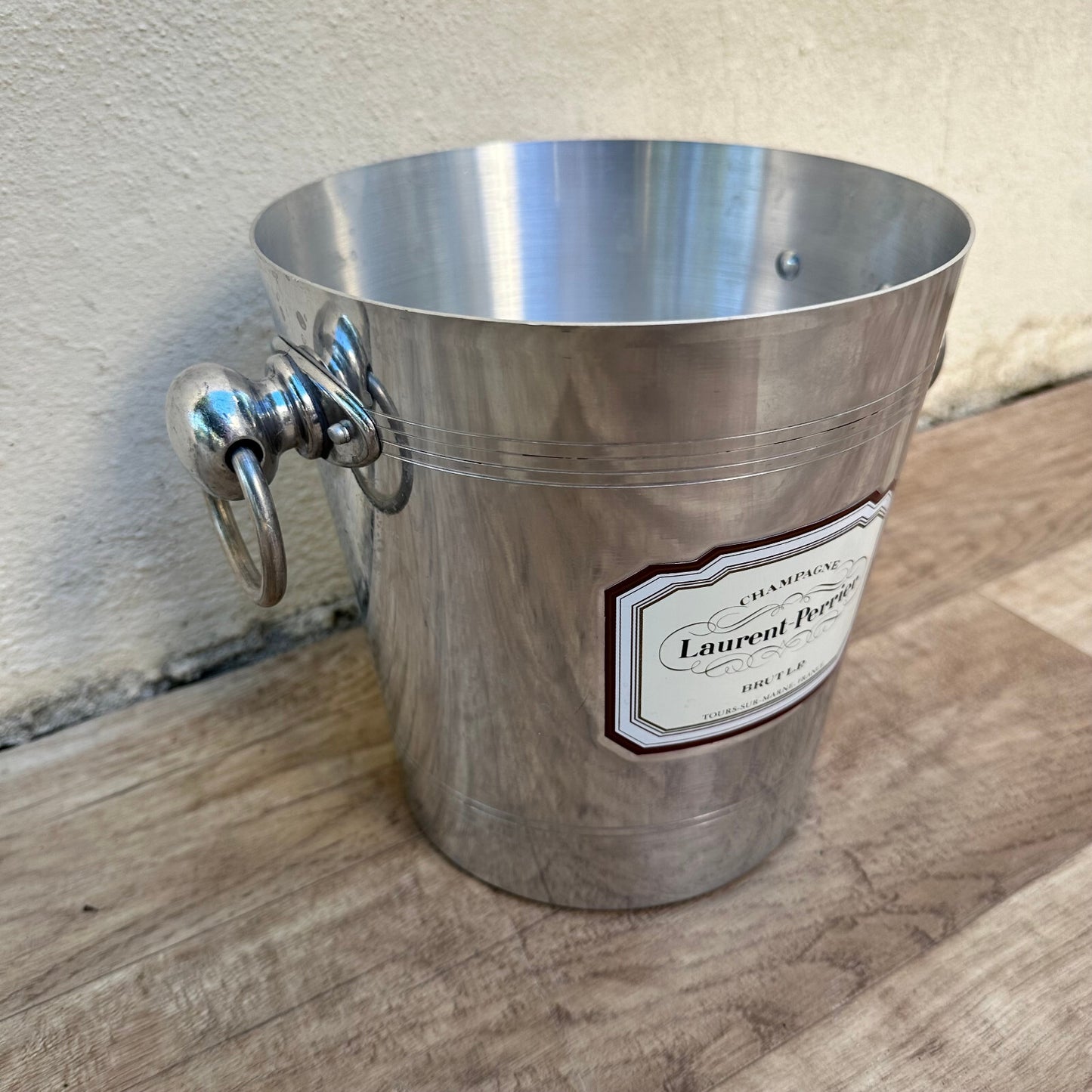 Vintage Laurent Perrier Champagne Ice Bucket French Stainless Steel 2109236 Fleamarketfrance