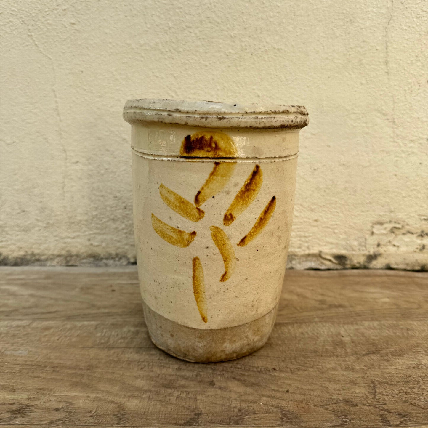 Antique French Italian 19th Century Sardine Jar Pot 7 1/2" High 1607241 - Fleamarketfrance