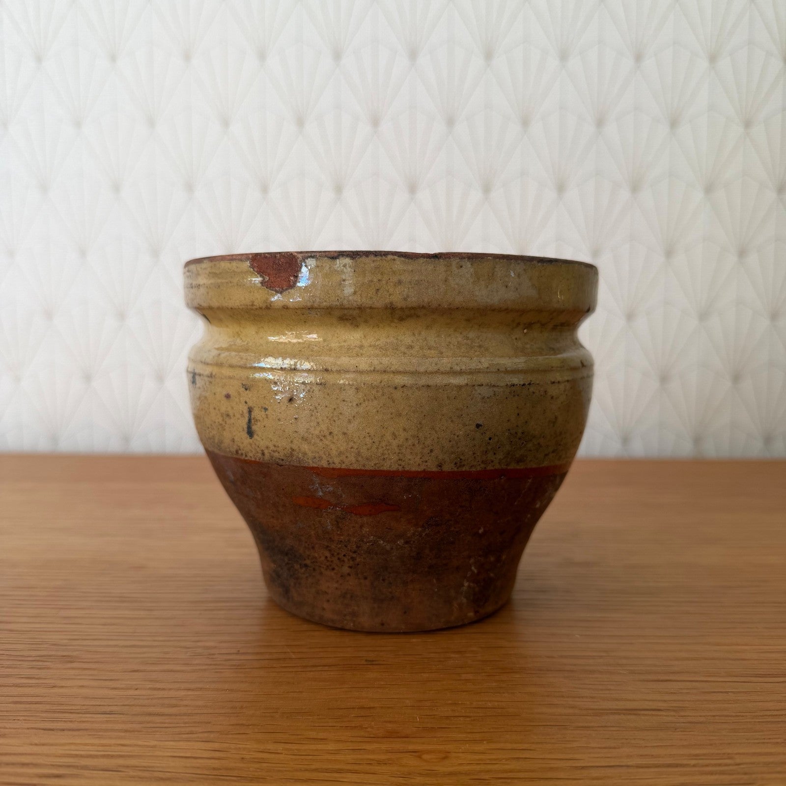 French Confit Pot Antique Ochre Yellow Terracotta Glaze Pottery 2805269 Unmarked