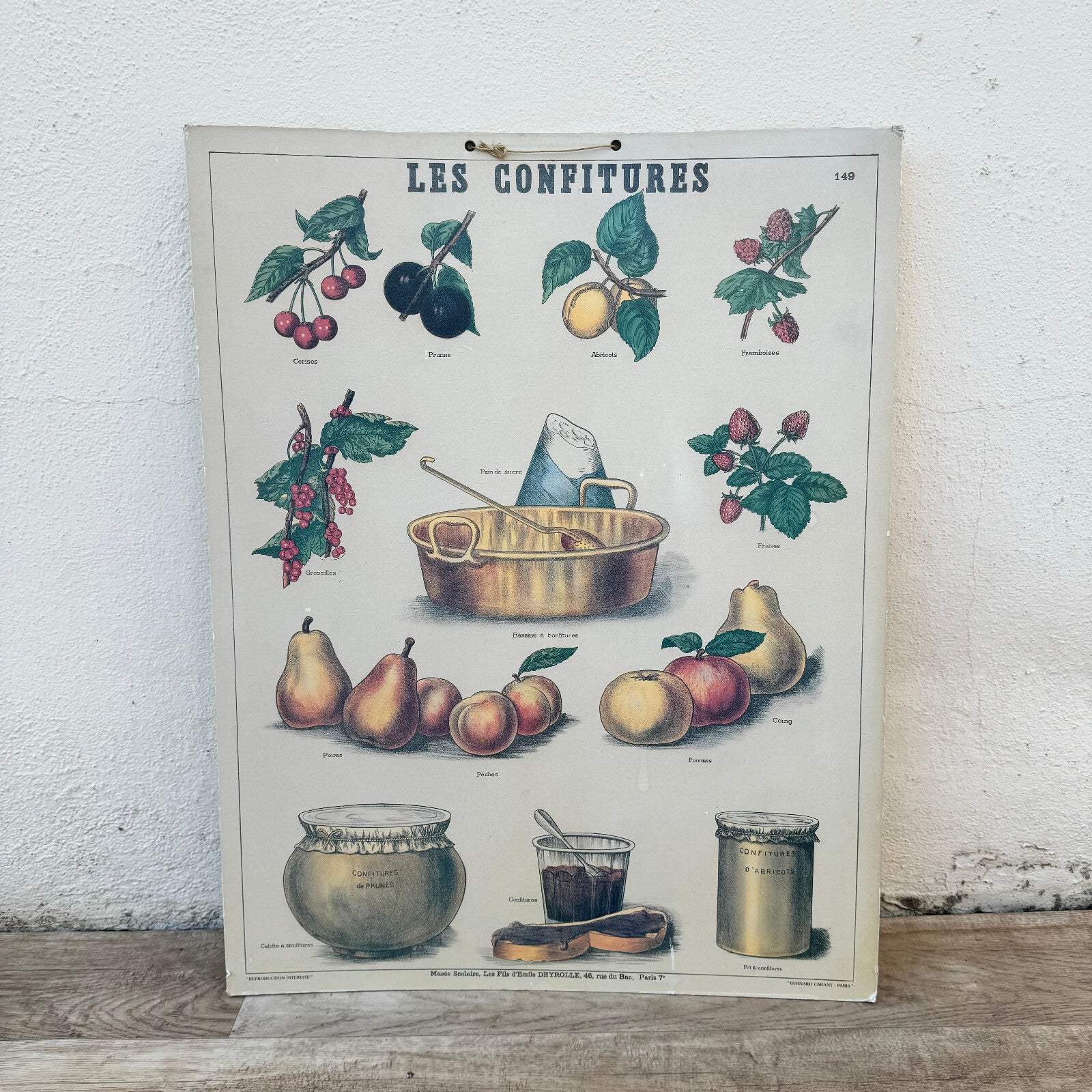 French Vintage Educational Poster School Chart Les Confitures 09112315 Fleamarketfrance