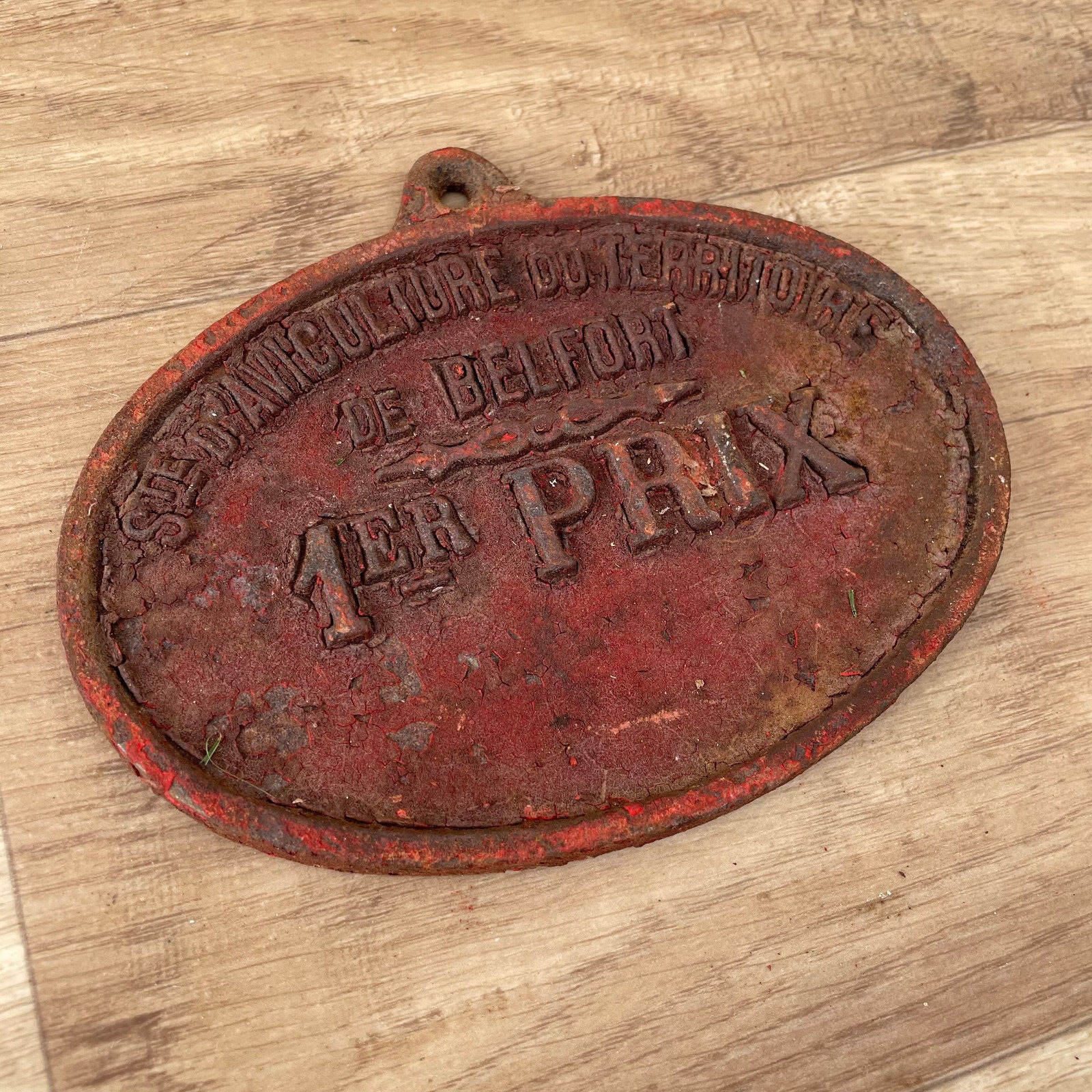 French Agricultural Prize Cast Iron Plaque Belfort Trophy Award 1103253 Fleamarketfrance